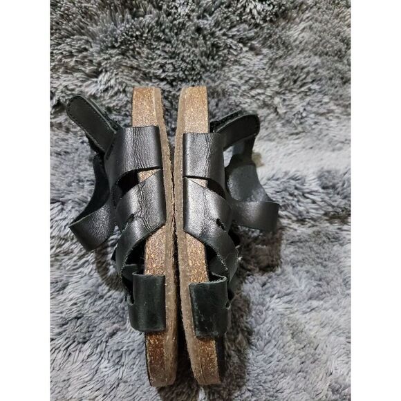 Zara Black Leather Sandals size 24 - Picture 4 of 6